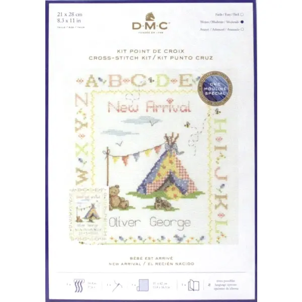 Kit Recién Nacido, Kit de Punto de Cruz: Recién Nacido -Ref BK1921 de Jane Prutton