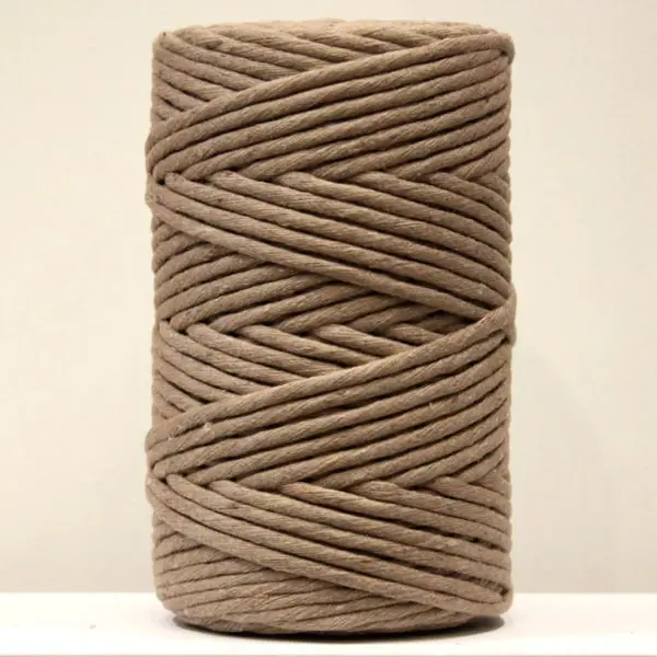 Marrón, Hilo de algodón peinado para macramé color marrón
