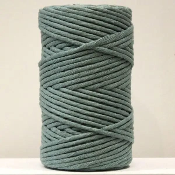Verde Mar Oscuro, Hilo de algodón peinado para macramé color verde mar oscuro