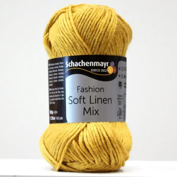 Soft Linen 0021, Hilo Schachenmayr de la colección Soft Linen Mix, color 0021-mostaza