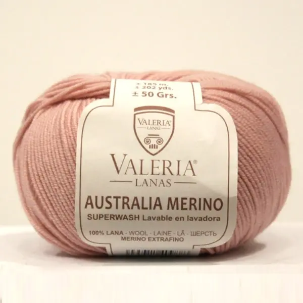Rosa 057, Lana merino de Valeria, colección Australia Merino, color 057-rosa palo