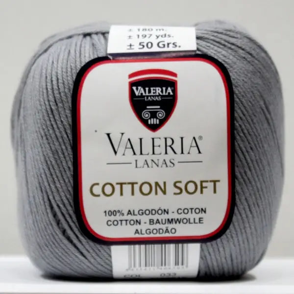 Cotton Soft 033, Algodón Valeria di Roma, colección Cotton Soft, color 033-gris oscuro