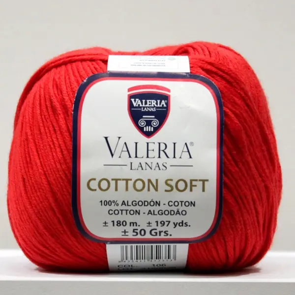 Cotton Soft 106, Algodón Valeria di Roma, colección Cotton Soft, color 106-rojo
