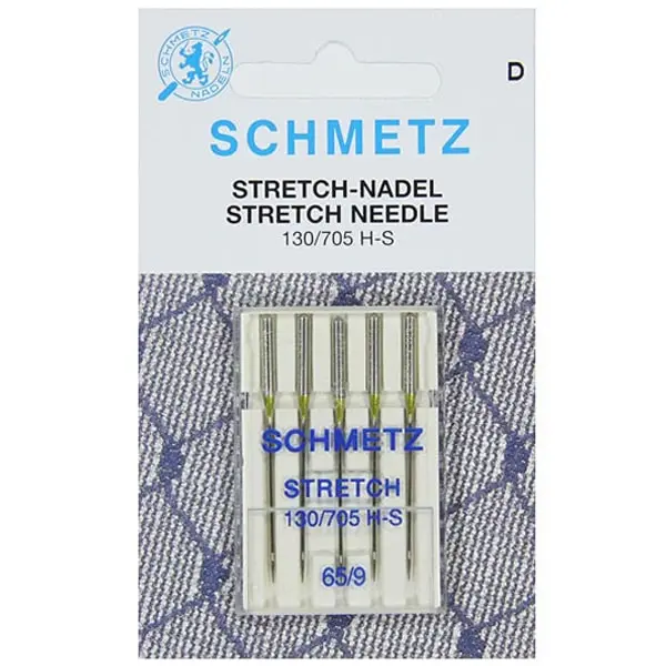 Stretch 65, Pack de 5 agujas para tejidos elásticos (seda, licra...) Tamaño 65/9
