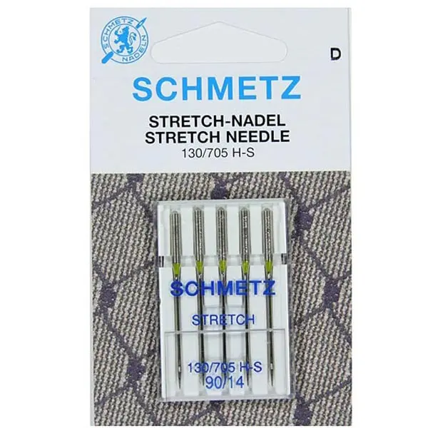 Stretch 90, Pack de 5 agujas para tejidos elásticos (seda, licra...) Tamaño 65/9
