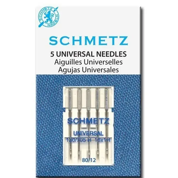 Universal 80, Pack de 5 agujas universales para máquina de coser - medida 80