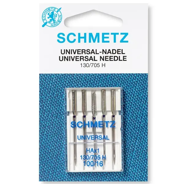 Universal 100, Pack de 5 agujas universales para máquina de coser - medida 100