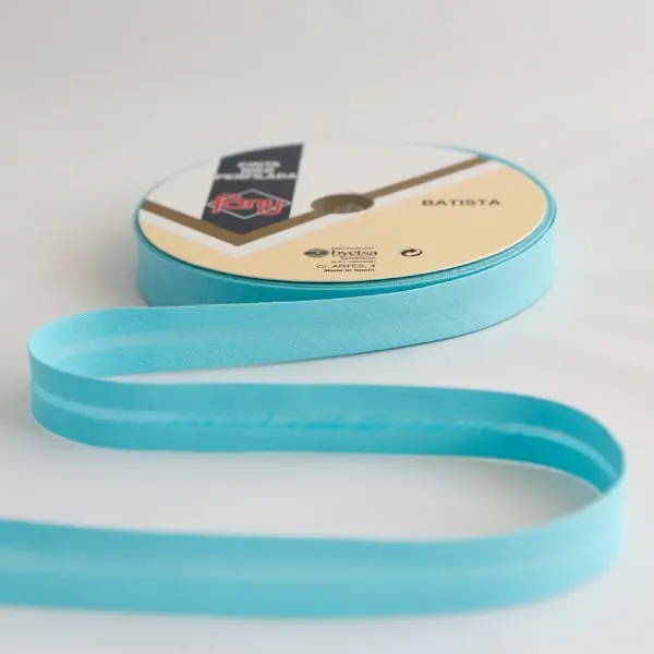 Bies Turquesa 24, Cinta al bies de 18 mm de ancho de color 24-turquesa