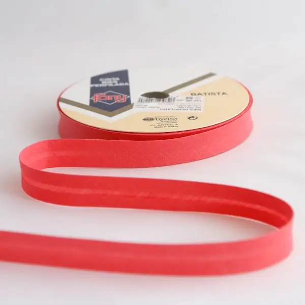 Bies Coral 34, Cinta al bies de 18 mm de ancho de color 34-coral