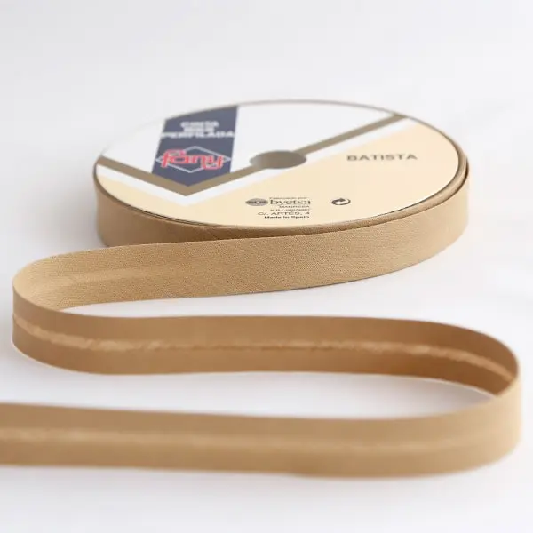 Bies Beige 4, Cinta al bies de 18 mm de ancho de color 04 beige