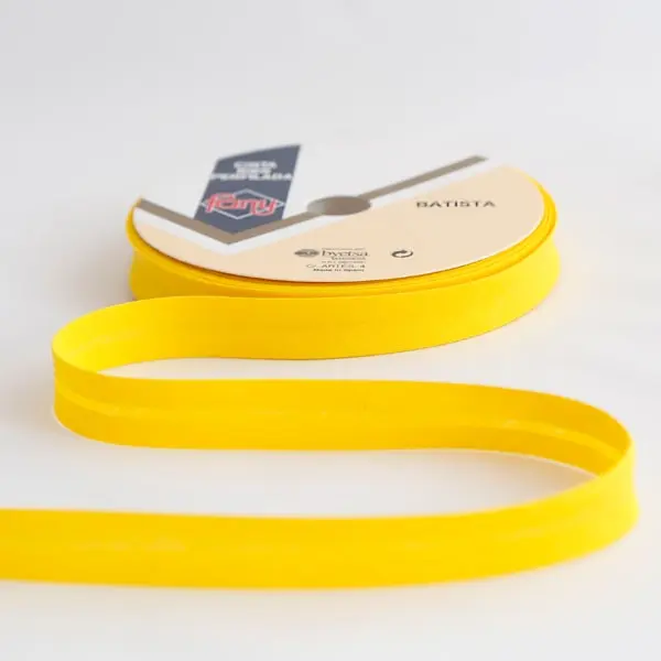 Bies Amarillo 5, Cinta al bies de 18 mm de ancho de color 5-amarillo