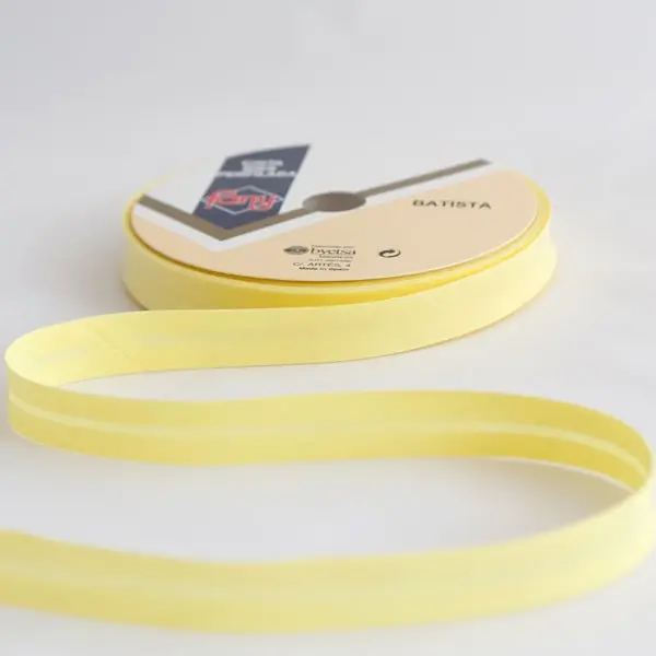 Bies Amar.Claro 7, Cinta al bies de 18 mm de ancho de color 7-amarillo claro