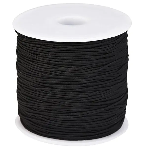 Goma negra 6, Cordón de goma elástica color negro y grosor nº 6 (3 mm)