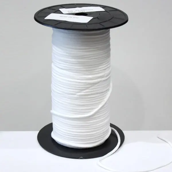 Sanitaria Blanca, Goma sanitaria suave para mascarillas en color blanco. Ancho 3mm.