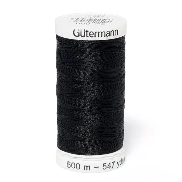 500m Negro 000, Bobina de 500 m de hilo coselotodo negro (ref 000) de Gütermann