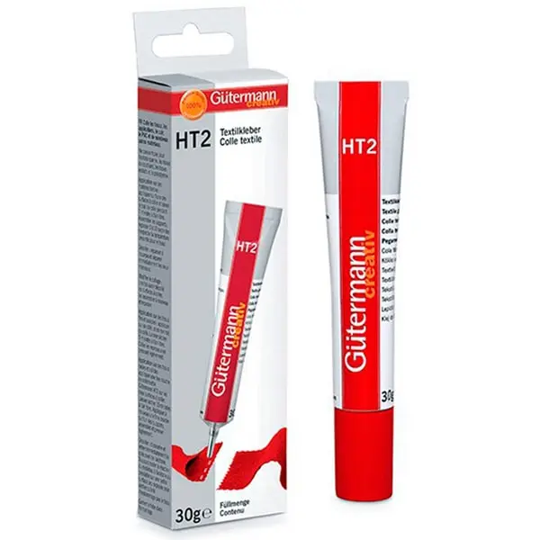 Pegamento Téxtil, Pegamento para tela Gütermann HT2.  Todo tipo de tejidos. Incoloro/30 gr.