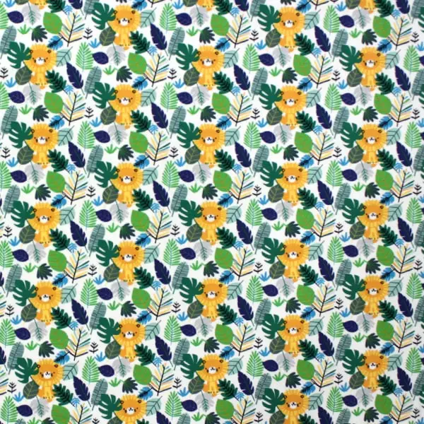 Selva León, Estampado de leones apareciendo entre hojas verdes