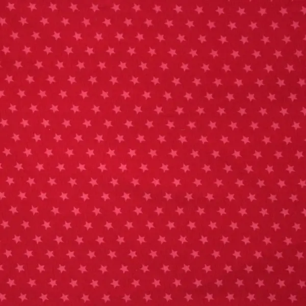 Estrella Rosa, Tela jersey fucsia con estrellas rosa. Col. Flower Dream de Mez Fabrics