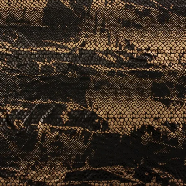 Serpiente Negro, Tela de licra con estampado de serpiente en color negro