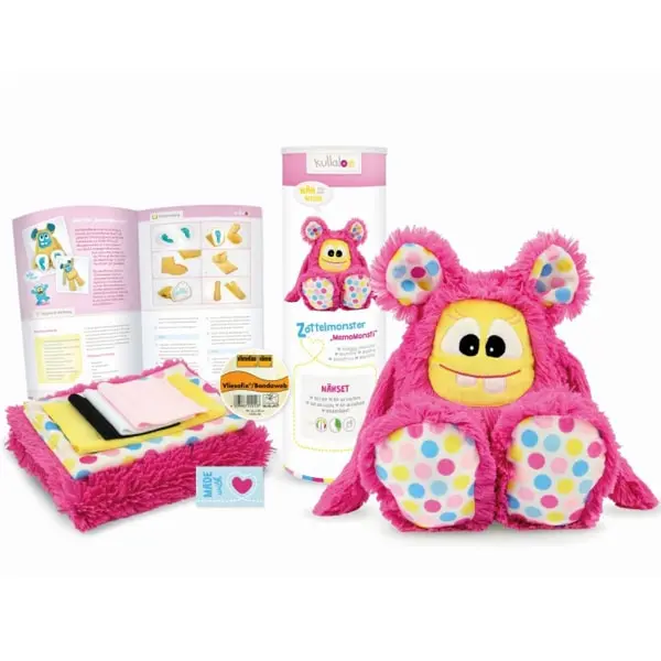 Kullaloo Rosa, Crea tu peluche Monstruo Rosa con el kit de Kullaloo. Incluye todo lo necesario.