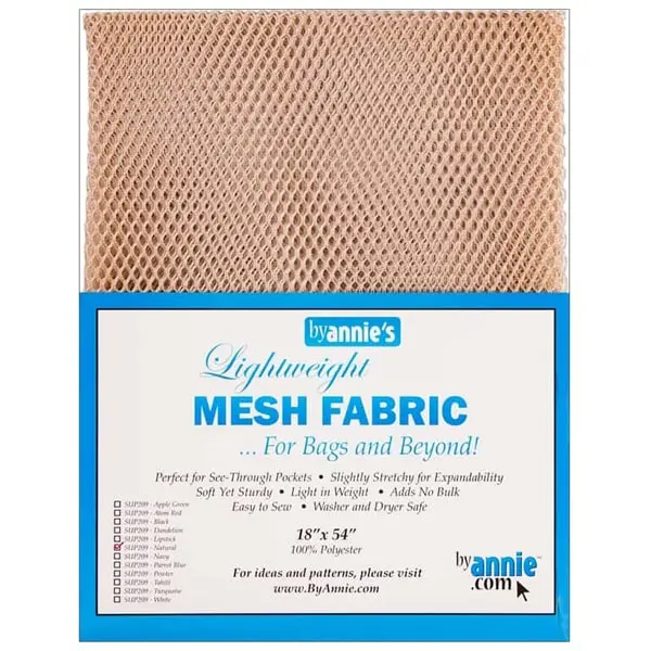Mesh Natural, Se puede poner en la lavadora y la secadora. Color beige. Medida 45 x 137 cm