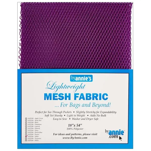 Mesh Tahití, Tela de malla o rejilla de Annie Lightweight. Color morado. Medida 45 x 137 cm