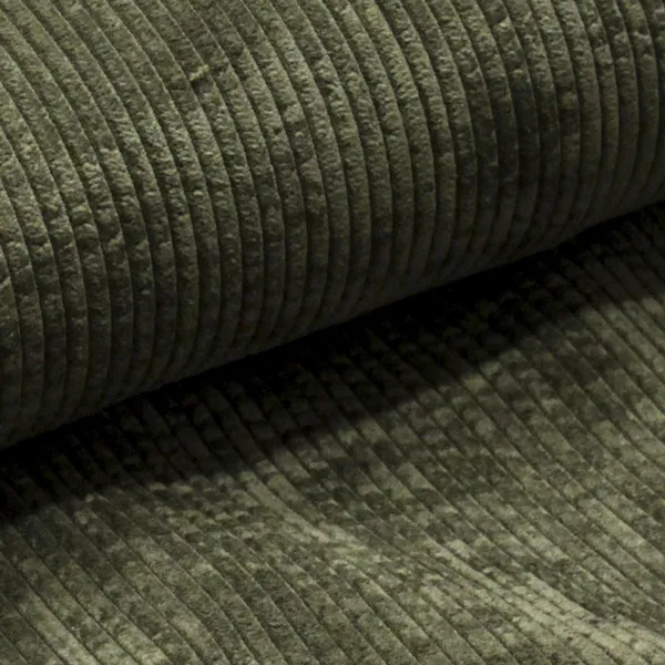 Pana Gruesa Verde, Tejido de pana gruesa de 150cm de ancho en color verde oscuro