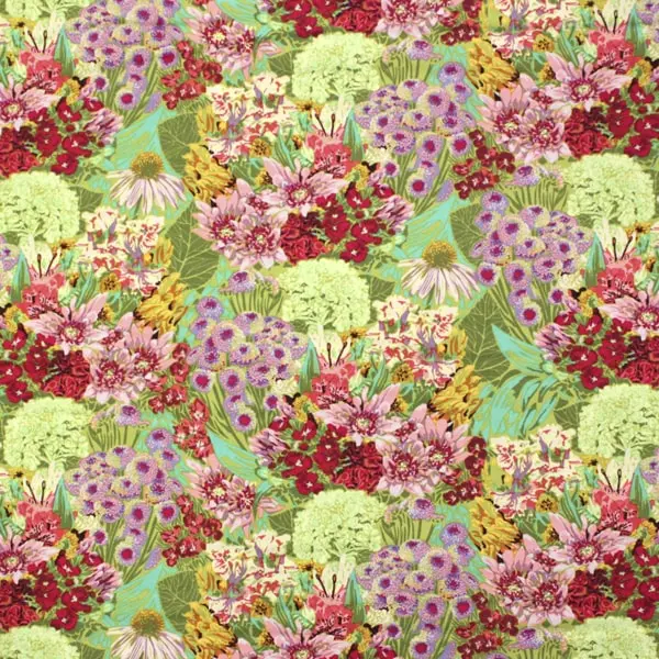 Secret Glance, Tela de Anna Maria estampada de flores en color verde -colección Made my Day