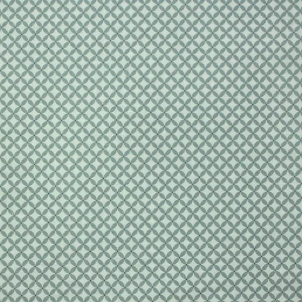 Circle Crescents, Tela estampada geométrica con círculos en tonos azules