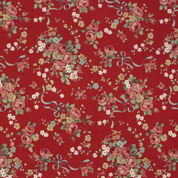 Cosmo Rojo, Tela japonesa de algodón grueso de la colección Cosmo Textile