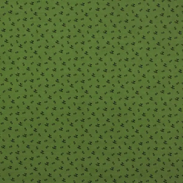 Daisy Verde, tela fondo verde con estampado de florecitas en color negro-Ref 3133