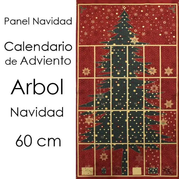 Arbol Navidad , Panel calendario de adviento con arbol de Navidad. Medida 60 x 110 cm