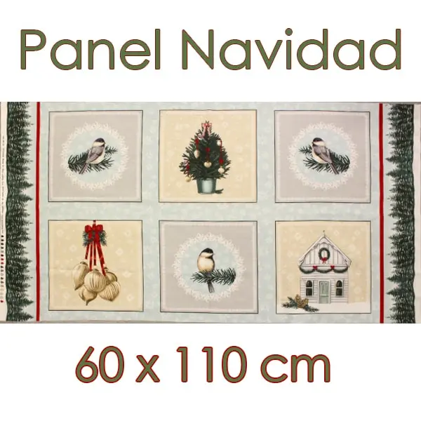 Panel Home, Panel con motivos navideños escandinavos. Medida 60 x 110 cm