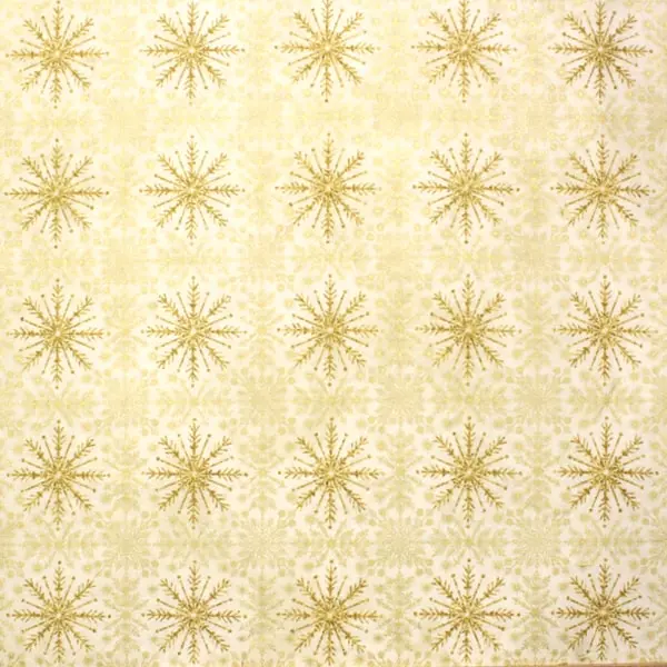 Christmas Joy 3, Tela de Deborah Edwards en tonos blancos y dorados -colección Christmas Joy