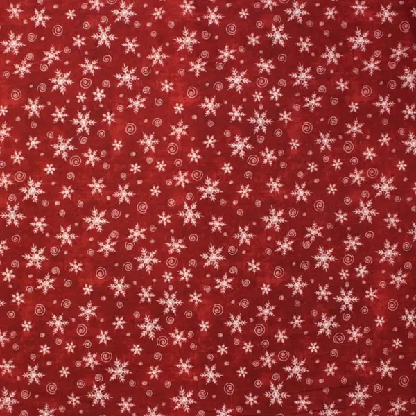 Nieve Rojo, Copos de nieve sobre fondo rojo, de Gina Linn, col A Time of Wonder