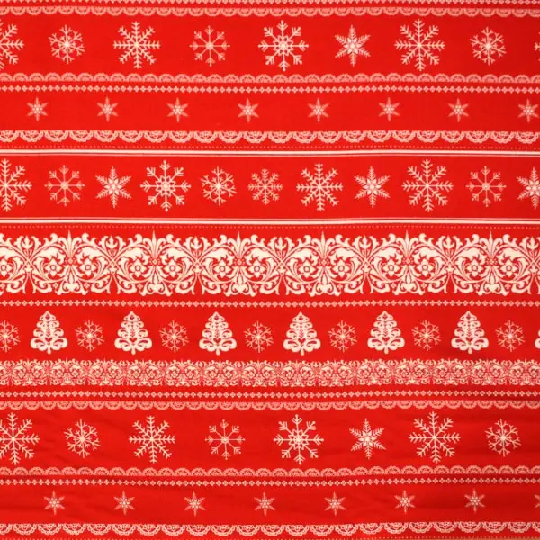 Cenefas Roja, Cenefas de motivos navideños en blanco sobre rojo by Lucie Crovatto