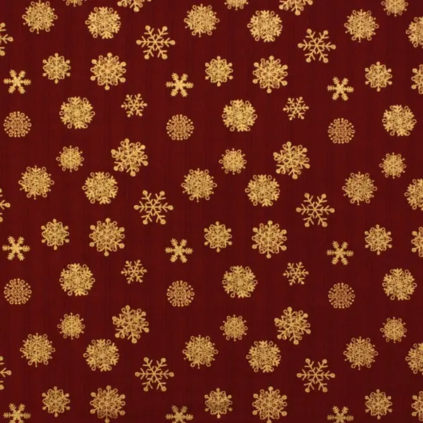 Granate Nieve, Tela granate con copos de nieve. Col. Magical Moments de Stoffabrics