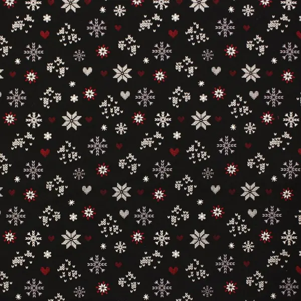 Snowflake Love, Tela de Greta Lynn con motivos invernales-colección Knit & Caboodle