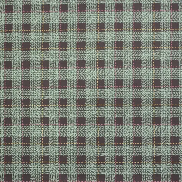 Forest Plaid, Tela de Rachel Hauer de cuadros con fondo marrón PWRH023-col. Forest Floor
