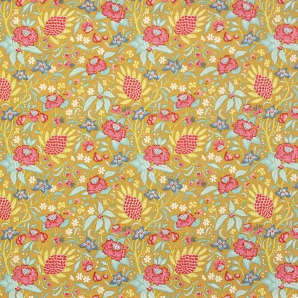 Flower Mustard, Tela Tilda Flowertangle Mustard - colección Bloomsville - Ref 100516