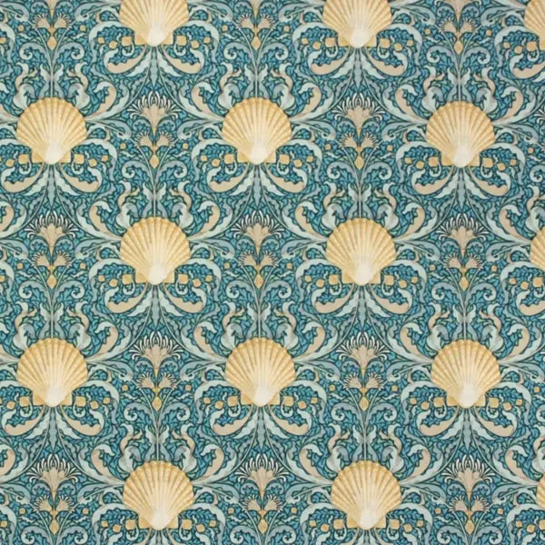 Vieira Teal, Tela Tilda - colección Cotton Beach, mod Scallop Shell Teal - Ref 100336