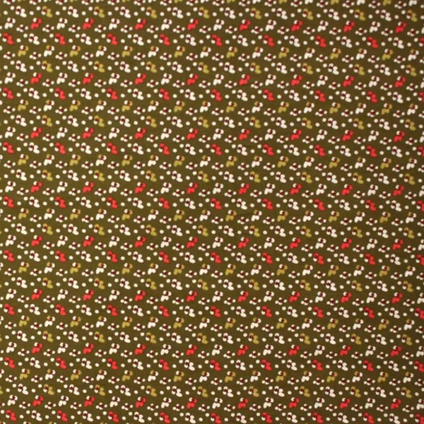 Otoño Flores, Flores blancas y rojas sobre fondo verde caqui