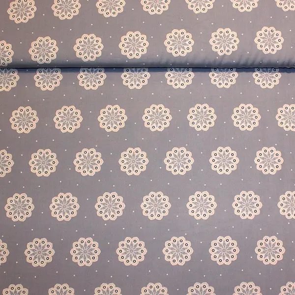 Flor Azul, Fondo gris azulado con flor blanca
