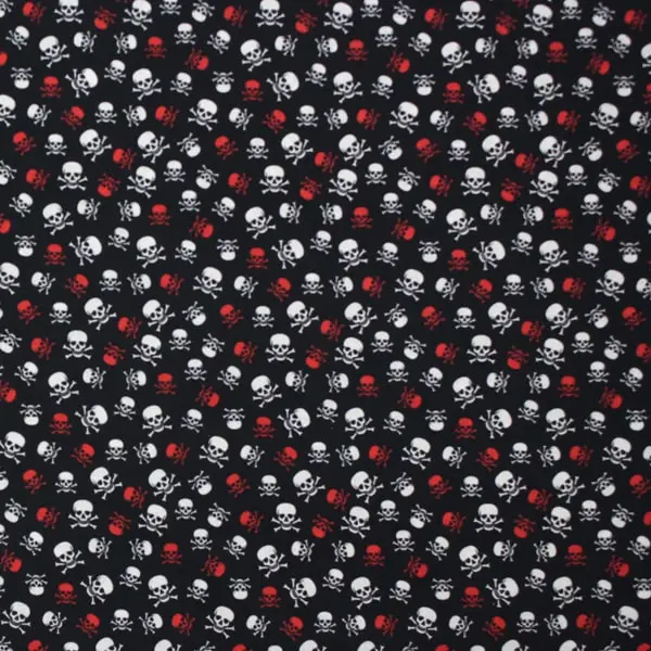 Calaveras, Calaveras en blanco y rojo sobre un fondo negro