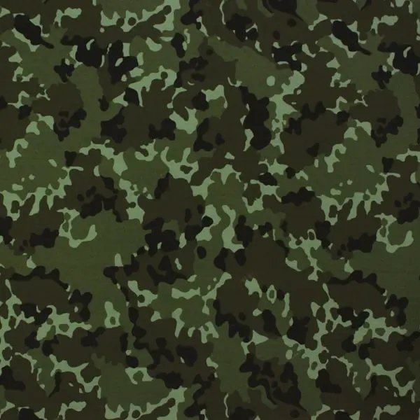 Camuflaje Verde, Tela hidrófuga antibacteriana con estampado de camuflaje