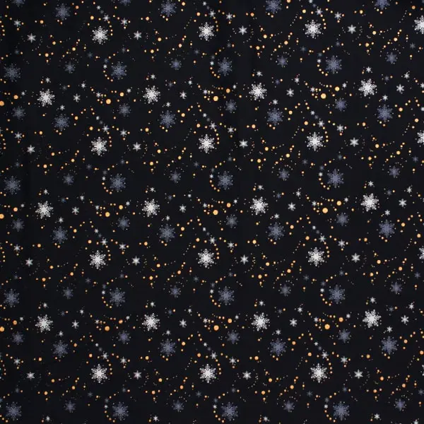 Marino Estrellas, Tela navideña azul marino y estrellas en azul y blanco con detalles en cobre