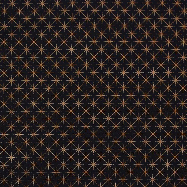 Marino Geometrica, Tela navideña con fondo azul marino y estrellas geometricas en color cobre