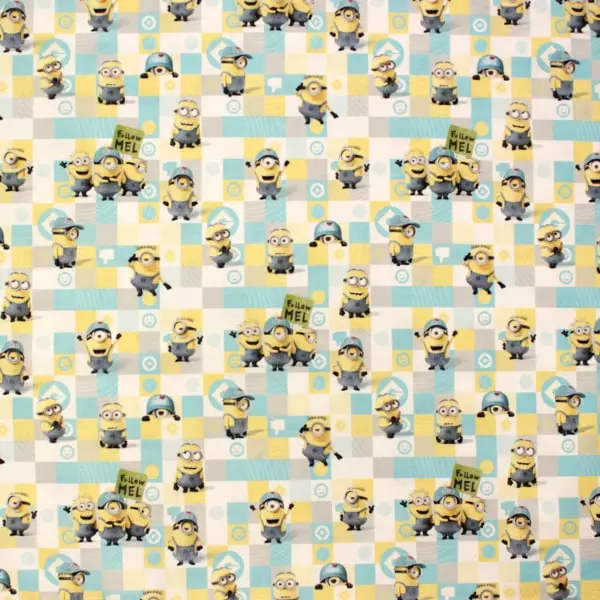 Minions, Los simpáticos Minions de Gru en esta tela de tonos amarillo y azul