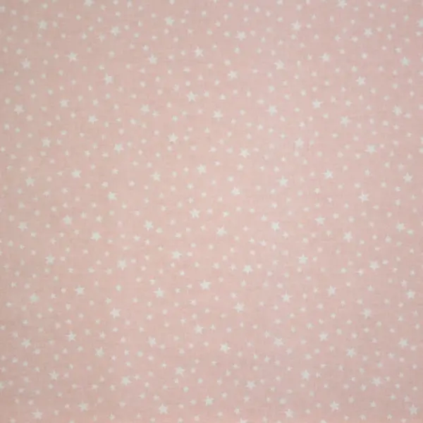 Estrellas Blancas, Tela rosa con estrellas blancas. Certificado OEKO-TEX standard 100