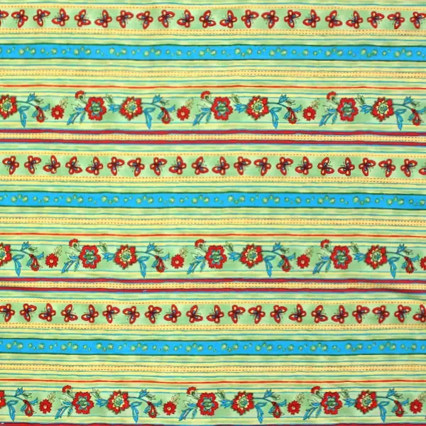 Verde Mariposas, Cenefas en verde y azul con mariposas y flores